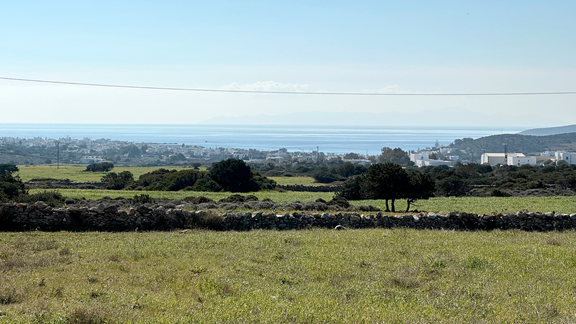 Beautiful real estate plot of land with stunning sea views in Agkairia, Paros Island